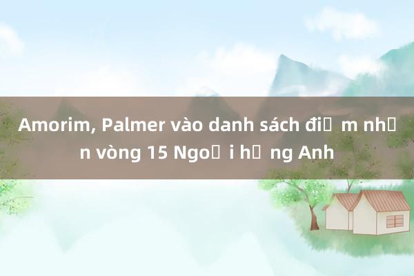 Amorim， Palmer vào danh sách điểm nhấn vòng 15 Ngoại hạng Anh