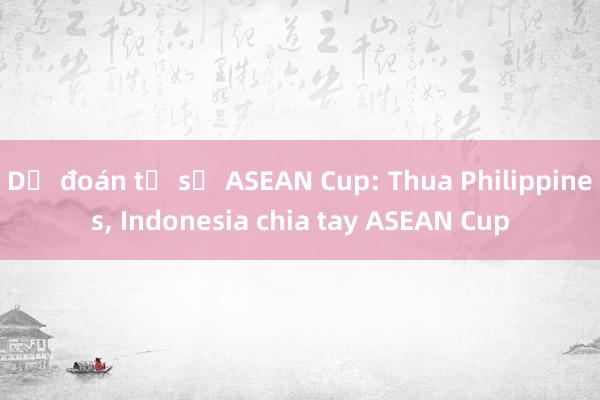 Dự đoán tỉ số ASEAN Cup: Thua Philippines， Indonesia chia tay ASEAN Cup